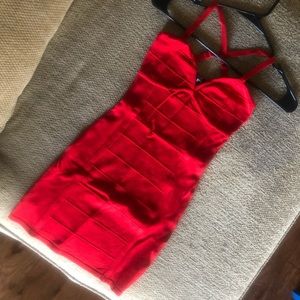 Red Bebe BodyCon dress